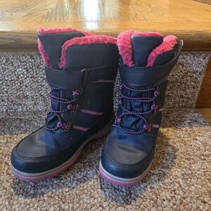 Black and Pink Winter Boots